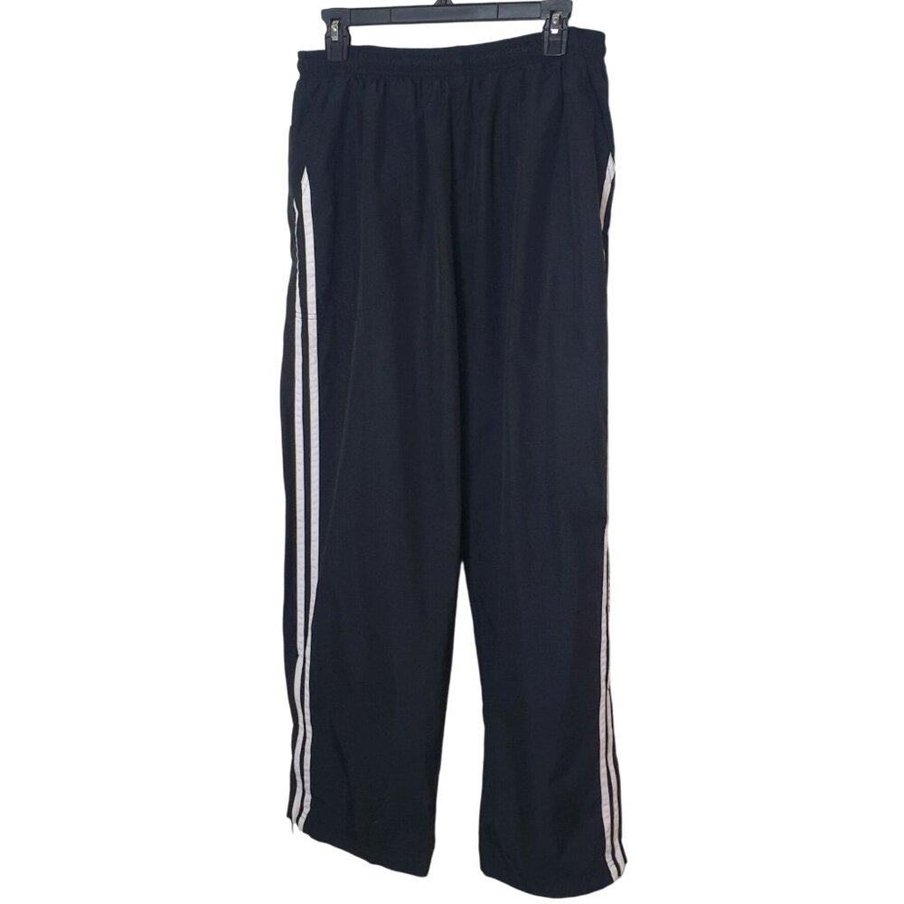 Vtg Premier Mens Track Pants L Black White Zippered Ankles Athletic Sportswear